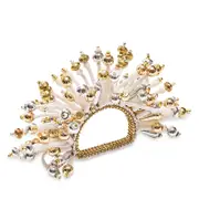 Kim Seybert Fun Burst Napkin Ring in White, Gold & Silver