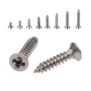 Self Tapping Screws, Countersunk Self Drilling Screw Kit, M4 x(8-20mm) 304 Stainless Steel,Wood Flat Head Self-Drilling Phillips Assorted Set SUS