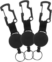 DIYEAH 3Pcs Outdoor Keychains Retractable Carabiner Key Holders Lost Keychain for Camping Hiking Fishing Travel Heavy Duty Design with Fine Workmanship and Flexibility