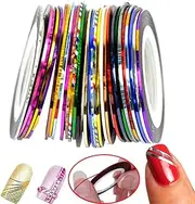 Mesiyun Nail Striping Tape Line Striping 3D DIY Adhesive Stickers Decoration Mixed Colors Decals Manicure Nails Tip 10 Rolls Colors