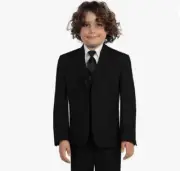 Gioberti Size 6 Boys' Bi-Stretch Blazer Suit Jacket 2-Button Black Retail $99