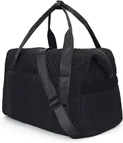 [bagsmart] Large Gym Bag with Yoga Mat Buckle, Weekender Overnight Bag for Women, Travel Duffle Bag for Travel Essentials, Carry On Tote Bag Hospital Bag for Labor and Delivery, Black