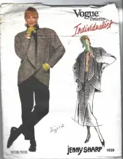 Vogue Sewing Pattern 1639, Jenny Sharp Jacket, Skirt, Pants, Size 12, Uncut FF
