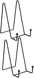 Cabilock 2pcs Iron Easel Stand for Displaying Photos Cookbooks and Decorative Plates Sleek Tray Holder for Tabletop Use for Home Office