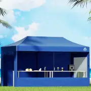 Instahut Gazebo Pop Up Marquee 3x6 Folding Tent Wedding Party Metal Gazebos Blue