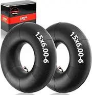 1PZ TRI-B16 15x6.00-6 Inner Tube TR-87 Bent Valve Stem Replacement for Lawn Mower Yard Tractors Wheelbarrows ATV Riding Mower Go Kart Golf Carts and More
