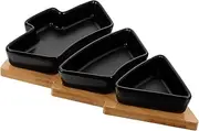 Platters 1 Set Compartment Candy Tray Festival Tree Snack Tray Fruit Tray Household Supply Desktop Fruit Plate Multi-Grid Food Plate Nut Tray Snack Plate(Black)