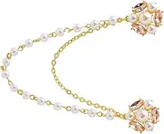 [Healeved] Cardigan Clips for Women Retro Cardigan Clips Collar Pins Pearl Sweater Shawl Fixing Clasp Chain