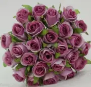 silk wedding bouquet mauve pink rose pre made posy bouquets flowers fake flower