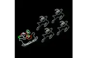 Christmas LED Motif Mini Santa Sleigh 4 Pcs Reindeers Set Indoor Outdoor Display Sign
