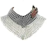 Advik enterprises27 Medieval Armor Chainmail Bishops Mantle Collar Armor Silver