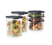Tupperware Ultra Clear Square 5 Pc Set New