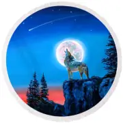 TREE MOON SUNSET ANIMAL WOLF STAR Pendant On 925 Sterling Silver 20" Necklace