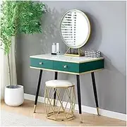 Vanity Desk with Vanity Stool, Vanity Desk with Mirror and Lights 3 Lighting Modes Dresser Desk and Cushioned Stool Set for Bedroom