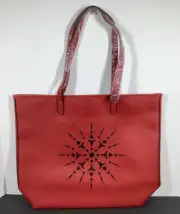 Crabtree Evelyn Large Medallion Snowflake Red Purse Bag Tote NEW