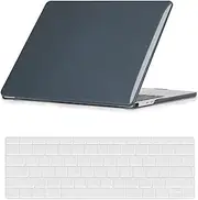 Laptop Cover Case Compatible with MacBook Pro 16 inch with Touch Bar and Touch ID Model A2141 Released in 2020 2019, Clear Plastic Protective Hard Shell Case & Keyboard Cover, Black