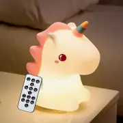 [Sound Machine] Unicorn Night Light for Kids,16 Colors Silicone Kids Night Light