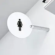 Wall Hanging Restroom Signs, Men and Women 6 Inch Round Double Sided for Offices, Businesses, and Restaurants(B)