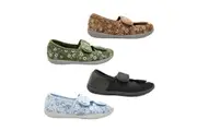 Homyped Anika Womens Slippers Open Toe Dual Adjustable Tab Wide Fit Flat Sole