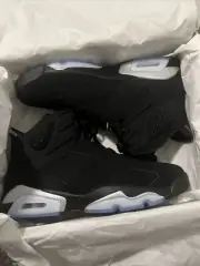 Nike Air Jordan 6 Retro Black/Metallic Silver 'Chrome' Mens US Size 11 NEW✅