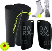 DARX® - No Tape, no Velcro - shin Pads and Special Protector Holder - Perfect Hold Without Tape or Velcro for Children - Teenagers - Adults - Protectors with shin pad Socks