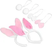 [OFFSCH] plush bunny ears cute bunny toddler tiara bunny costume bunny ears Bunny Ears Headband delicate bunny tail rabbit costume for child polyester holiday items 2 Sets