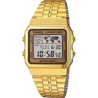 在飛比找森森購物網優惠-CASIO 卡西歐 地圖復刻方型金錶(A-500WGA-9D