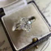 3.40 Ct Oval-Cut Lab Created Diamond Three Stone Wedding 14K Yellow Gold Plated