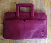 Apple Leather Brief Case with Handles for MacBook Air 11 inch - Red