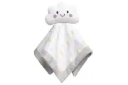 NEW Pearhead Cloud Lovey Gray/White Security Blanket, Newborn Infant and Toddler