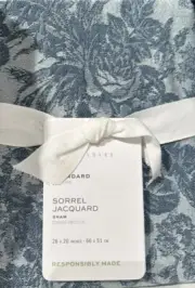 Pottery Barn Sorrel Jacquard Denim Stand sham Set/2 Blue NWT