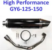 Ice Bear Hawkeye PMZ150-3C PMZ150-F Scooter High Performance Exhaust - Black