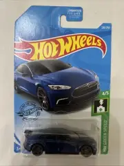 2019 Hot Wheels #226 HW Green Speed 4/5 TESLA MODEL S Blue w/Gray Pr5 Spoke