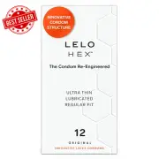 LELO HEX Original Ultra-Thin Condoms – 12 Pack (54mm Diameter)