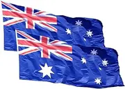 2Pcs Large 150x90cm Australian Aussie Flag Australia Day Oz Heavy Duty Outdoor Flag Aboriginal Flag National Flag Pride Flag Custom Flag Australian Flag (Australian)