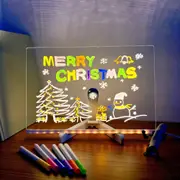 LED Note Board with Colors, Acrylic Dry Erase Board with 7 Pens for Office Home