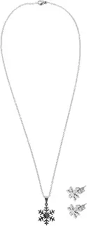 [VALICLUD] 1 Set Snowflake Pendant Jewelry for Women Stylish Christmas Necklace Earrings Durable Festive Accessory for Holiday Parties and Gifting
