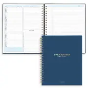 Undated Daily Planner Notebook with Hourly Schedule, 200 Pages, 9" x 10.75"
