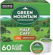 Green Mountain Coffee Roasters Half Caff, Keurig Single Serve K-Cup Pods, Medium Roast Coffee, 60 Count, (6 Packs of 10)