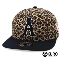 在飛比找蝦皮商城優惠-KURO-SHOP台灣製造豹紋黑色帽沿字母A電繡潮流板帽棒球