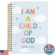 Ebukesh Blue Christian Scripture Spiral Notebook Journal 5.5x8.3, John 1:12 I