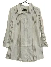 BNWT Womens Sz 24 Autograph Split Back Pinstripe Longline Shirt RRP $119.99