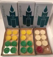 New in Box 22 PartyLite Floater Candles Vanilla, lemon & Kiwi scent Flower Shape