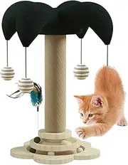 Cat Scratching Post - Durable Cat Scratcher Pole | Small Cat Scratch Pole with Hanging Ball | Pet Teething Toys for Teething, Grinding Claws, Playing | Cat Climbing Posts | Teaser Toys