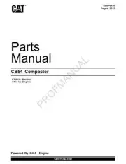 Caterpillar Cat CB54 Compactor Parts Catalog Manual