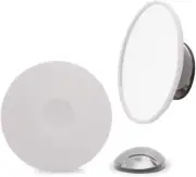 Suction Cup Mounted Detachable Mirror 15x Magnification 4.4"L x 4.4"W, White