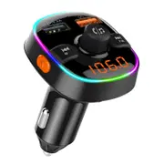 Catzon QC3.0 Bluetooth FM Transmitter for Car Radio Receiver Audio Adapter with Dual Car Charger