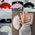 Lolita Feather Fan Handmade Hand Held Fan Feather Folding Fan Party Decor