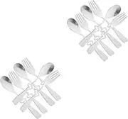 Alipis 2 Sets Stylish Serving Fork Dessert Spoon Set Easy to Clean for Family Gatherings Events