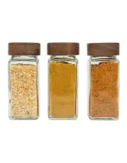 [Little Label Co] Acacia Wood Shaker Spice Jars 125ml 15 Pack in Clear